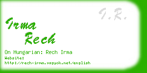 irma rech business card